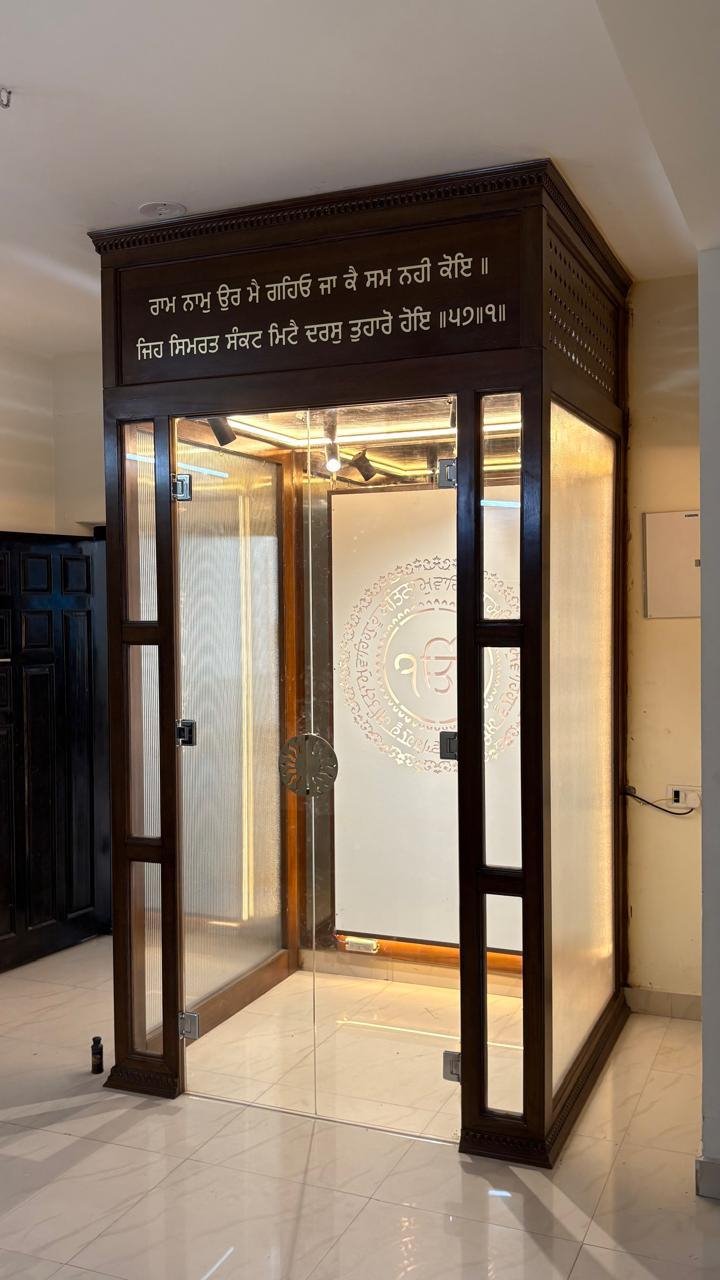 Custom pooja room designed for a residential client in Alwal