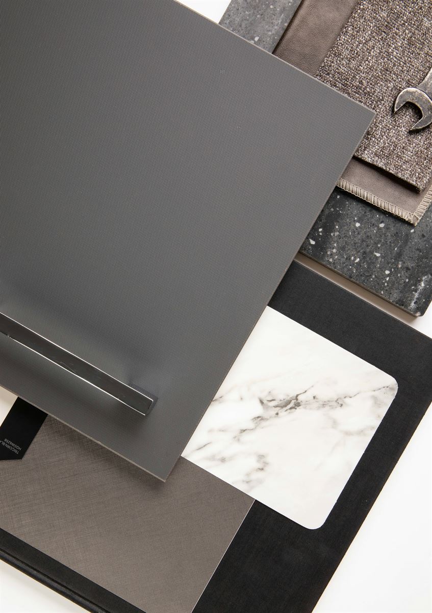 Interior material samples arranged for a design consultation